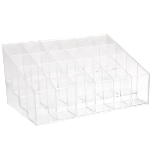 Healeved Fächer Klarer Acryl Lippenstift Organizer Langlebiger Makeup Display Ständer mit Fächern Transparenter Kosmetikhalter für Lippenstift Mascara Pinsel Professionell Zuhause Geeignet von Healeved