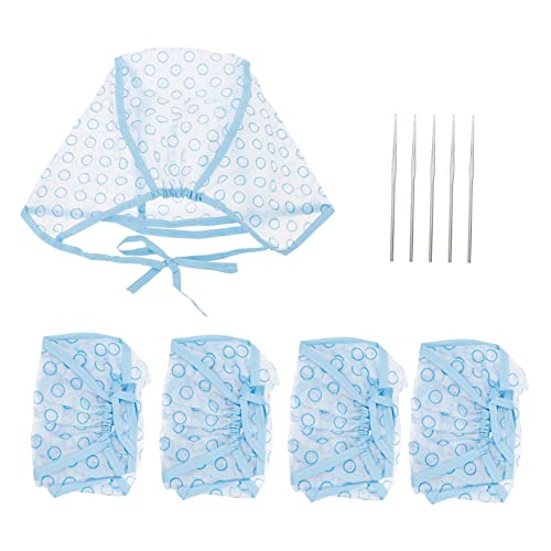 Healeved Färbekappen Mit Häkelnadel Für Haarfärbung Salon-home-use Färbefarbkappen Färbefarbwerkzeug Elastische Strähnchenkappe Für Verschiedene Haarfarben von Healeved