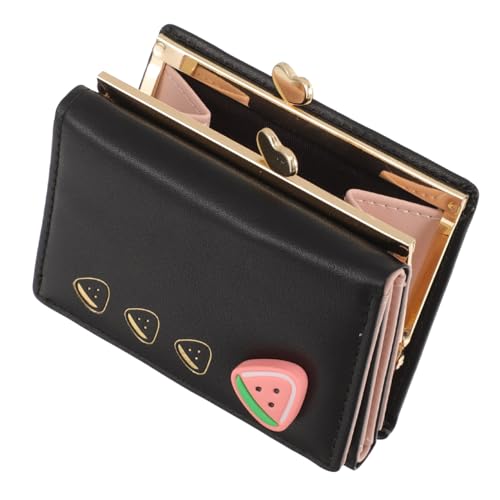 Healeved Faltbares Damenportemonnaie Pu Praktischer Kartenhalter Und Münzbeutel Für Alltag Und Stilvolles Design Schwarz Für Kleine Essentials von Healeved