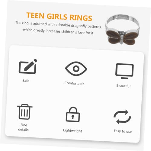 Healeved Farbwechsel Stimmungsring für Mädchen mit Libellen Ring mit Temperaturabhängiger Farbänderung Niedliches Minimalistisches Design Mitgebsel für Kindergeburtstag und Party von Healeved