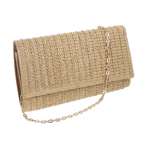 Healeved Faux Strohtasche Damen Sommer Umhängetasche Elegant Vielseitig Handtasche Clutch Strand Urlaub Abendtasche Klein Crossbody Design von Healeved