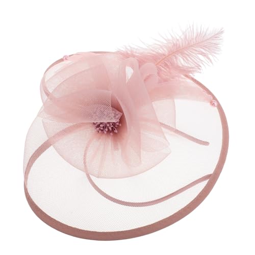 Healeved Faszinierender Damen Fascinator Hut Mit Perlenverzierung Hochzeits Partykopfbedeckung Vielseitiger Haarclip Für Verschiedene Anlässe Zartem Rosa von Healeved