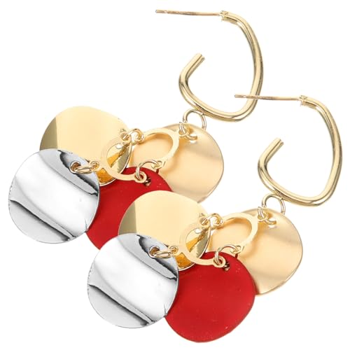 Healeved Feminine Ohrringe Rot Extravaganter Ear Hook für Frauen Stilvolles Ohrschmuck für Festivals und Besondere Anlässe Kreative und Ohrringe für Einzigartiges Erscheinungsbild von Healeved