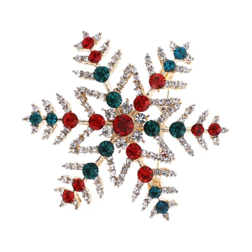 Healeved Festliche Schneeflockenbrosche aus Legierung Modischer Weihnachts-anstecker für Damen Eleganter Winter-schmuck Vielseitiger Weihnachtsbroschen-pin für Pullover und Kleidung von Healeved