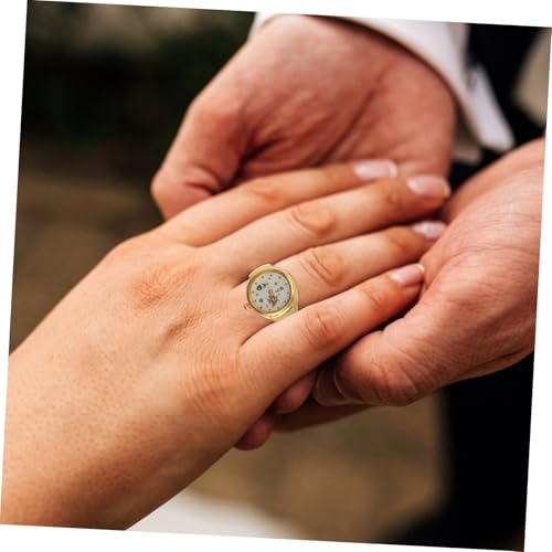 Healeved Finger Ring Watch Damen Goldfarbener Schmuckring Uhr Katzenmotiv Verstellbar Langlebig Komfortabel Geschenk für Mädchen Frauen von Healeved