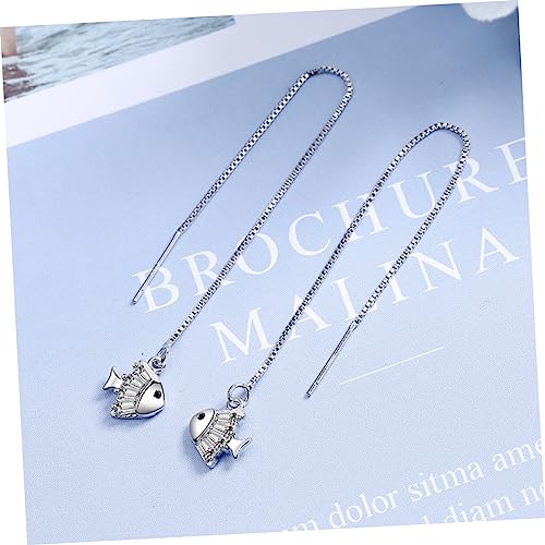 Healeved Fischförmige Ohrhänger mit Zirkonia Damen Ohrschmuck Silberfarben Modisch Leicht und Hautfreundlich Vielseitig für Alltag und Besondere Anlässe von Healeved