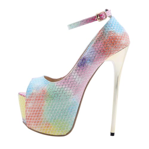 Healeved Fischmaul High Heel Sandalen Damen Super Thin Absatz Sommer Schuhe Modisch Dekorativ Elegant Komfortabel Hautfreundlich Geschenkidee von Healeved
