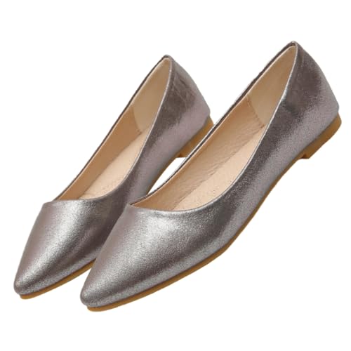Healeved Flache Damen Schuhe mit Rutschfester TPR-Sohle Bequeme Leichte Slipper mit Hoher Flexibilität Modische Spitze Flache Freizeitschuhe für Alltag und Spaziergänge von Healeved