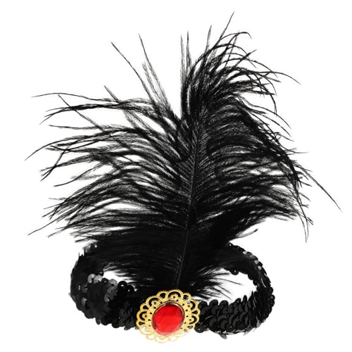 Healeved Flapper-kopfbedeckung Für Damen Stirnband 20er-jahre-kopfbedeckung Pailletten Karnevalskostüme Zubehör von Healeved