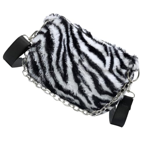 Healeved Flauschige Armpit Bag Damen Umhängetasche mit Zebra muster Stylische Messenger Bag aus Hochwertigem Material Robust und Vielseitig für Alltag Reisen und Party Geeignet von Healeved