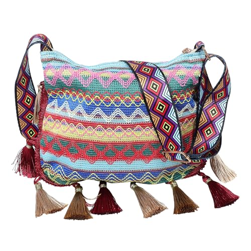 Healeved Fransen-Tragetasche – Vintage-Umhängetasche für Damen, große Kapazität, mit verstellbarem Schultergurt und Quasten – Ethno-Geldbörse für Reisepartys und Outdoor-Events von Healeved