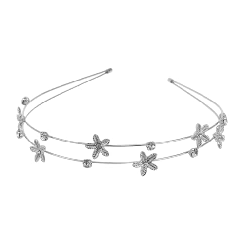 Healeved Silbernes Haarschmuck Stirnband Für Damen Hochzeit Brautschmuck Mit Strasssteinen Doppellagig Für Braut Brautjungfern Formelle Anlässe von Healeved