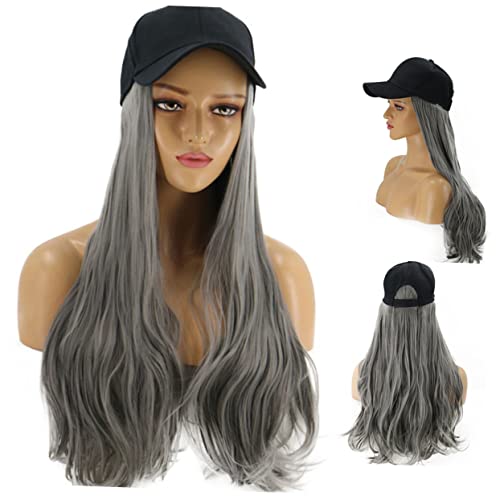 Healeved Damen Perücke Mit Hut Lange Lockige Haarverlängerung Aus Synthetischen Fasern Für Partys Cosplay Und Besondere Anlässe Einfach Zu Reinigen Und Pflegen von Healeved