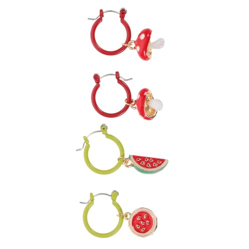 Healeved Fruchtige Ohrhänger Wassermelon Pilzdesign Leichtes Schmuckset Damen Sommerparty Urlaub Accessoire Verspielte Ohrringe von Healeved