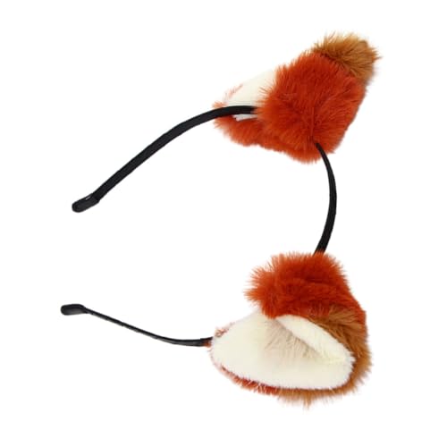 Healeved Fuchsohren Stirnband Mit Pelzigem Design Haarreif Für Cosplay-partys Tierkopfbedeckung Elastisch Für Erwachsene Rotbraun Abnehmbare Ohrrequisiten von Healeved