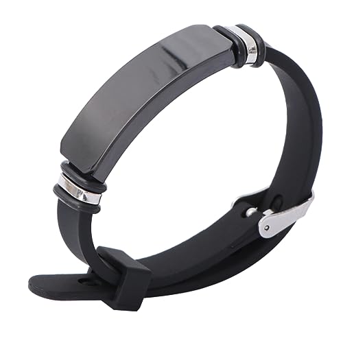 Healeved Gebogenes Armband mit Schwarzem Silikon Handseil Langlebiges Modisches Wrist Band für Herren und Damen Geeignet für Alltag Party und Reisen von Healeved