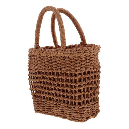 Healeved Geflochtene Strohtasche Damen Handtasche mit Kordelzug Sommer Strand Umhängetasche Leicht und Modisch für Alltag und Urlaub von Healeved