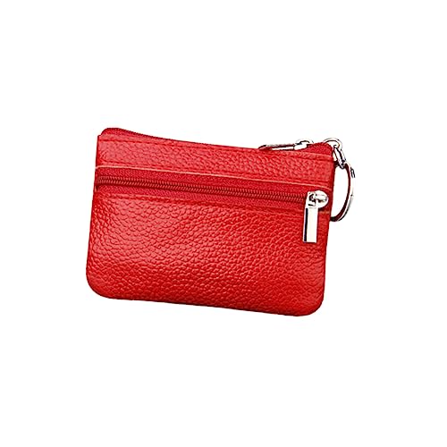 Healeved Geldbörse Münzbeutel für Damen Reißverschluss Brieftasche Frauen-PU-Brieftasche kleine mit Reißverschluss süße Münzgrundstück Geldbeutel für Frauen Schlüsseletui rot von Healeved