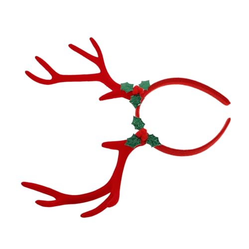 Healeved Rentiergeweih Stirnband Flauschig Mit Rentierohren Für Weihnachts Kostüm Kopfbedeckung Geweih Accessoire Für Erwachsene von Healeved