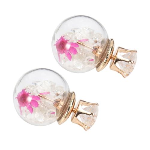 Healeved Ohrringe Blumen Mit Doppelseitiger Kristallkugel-design Ohrschmuck Ohrstecker Aus Umweltfreundlichem Material Für Besondere Anlässe von Healeved