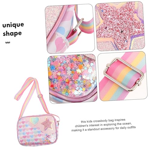 Healeved Glitzernde Crossbody Tasche mit Verstellbarem Schulterriemen Meeresthema Leichte Mädchen Umhängetasche mit Großem Innenfach für Schule Party und Alltag von Healeved