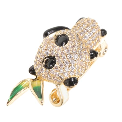 Healeved Glitzernde Panda brosche mit Strass Niedliche Tier anstecknadel für Rucksack Kleid Pullover Leichter Lapel badge mit Rutschfester Funktion und Elegantem Design von Healeved