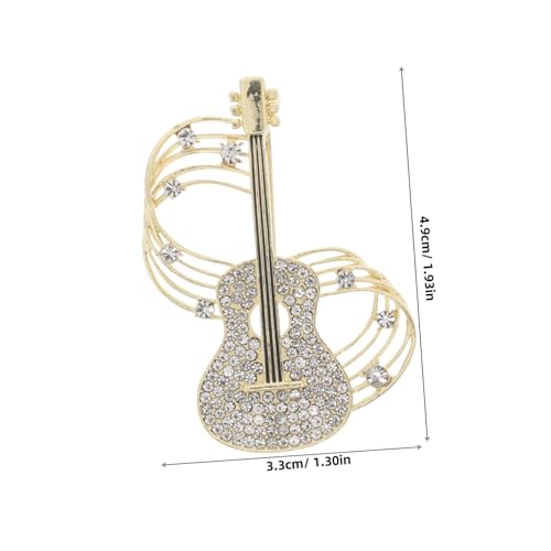 Healeved Glitzernde Violin Brosche mit Funkelnden Strasssteinen Musiknoten Anstecknadel für Damen Vielseitiges Schmuckaccessoire für Kleider Anzüge und Hüte für Hochzeiten und von Healeved