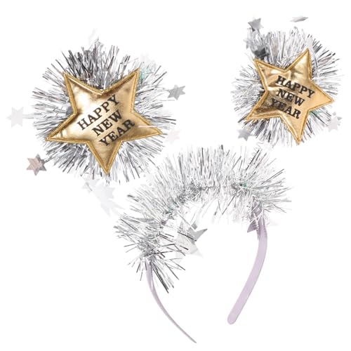 Healeved Glitzerndes Year Haarband mit Sternen Leichtes Party Haaraccessoire für Frauen und Mädchen Festliches Stirnband für Silvester Karneval und Feiertagsfeiern Komfortabel und von Healeved