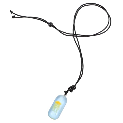 Healeved Glow In The Dark Jellyfish Halskette Leuchtender Quallen Anhänger Resin Meeres-themen Schmuck Für Halloween Strandliebhaber Geschenk Für Frauen von Healeved