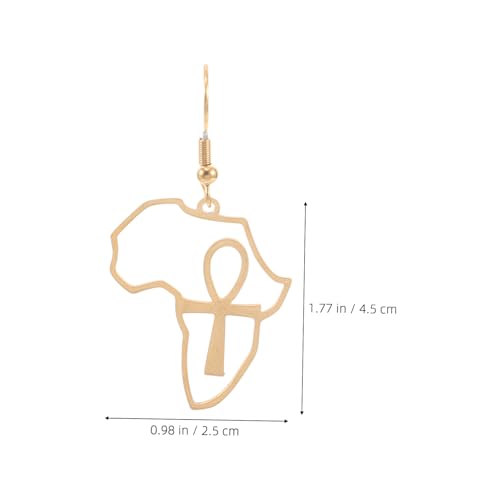 Healeved Goldene Afrikanische Karten Ohrringe Kreuz Design Damen Schmuck Ethnisch Boho Stil Langlebig Kultursymbol Für Alltag Party Reise von Healeved