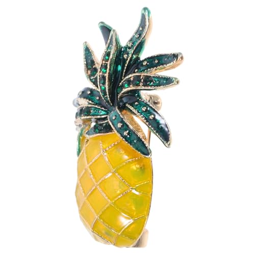 Healeved Goldene Anstecknadel Damen Kreative Ansteckbrosche mit Sommerlichem Ananas Design Modischer Frucht Broschenpin für Kleidung Vielseitiges Accessoire für Frauen Langlebiges von Healeved