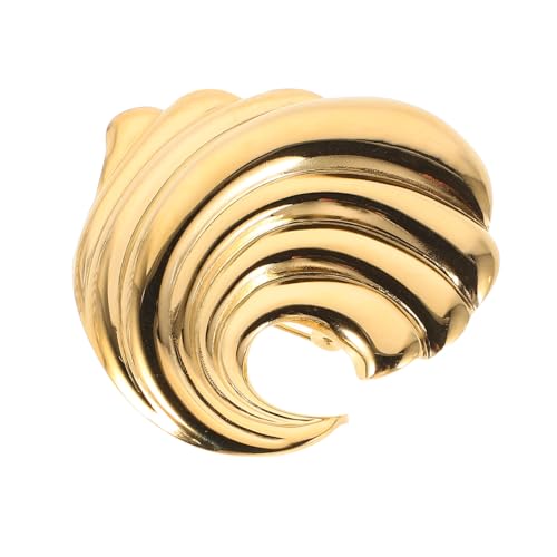 Healeved Goldene Wellenbrosche aus Edelstahl Modische Anstecknadel für Damenmantel Jacke Schal Langlebig Formbeständig Einzigartiges Design für Stilvolle Kleidung von Healeved
