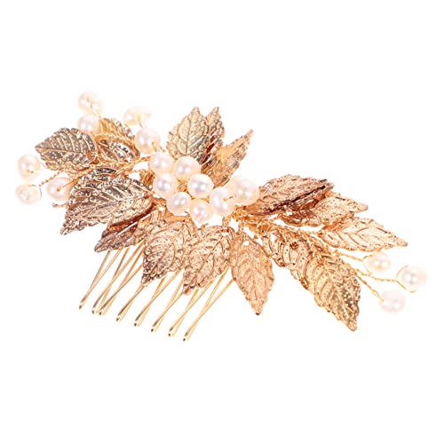 Healeved Goldener Haarkamm für Damen Braut Haarschmuck Hochzeit Accessoire Eleganter Kamm Schmuck für Verlobung Party Styling von Healeved