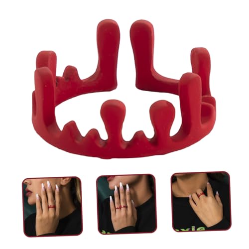 Healeved Gothic Damen Ring Flammen Design Roter Blut Tropfen Schmuck Leichter Langlebiger Alloy Fingerring für Party Alltag und Festliche Anlässe Modischer Ring Accessoire von Healeved