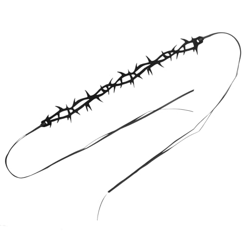 Healeved Gothic Style Dornen-halskette Damen Punk Choker Halloween Cosplay Schmuck Reusable Filz Design Eleganter Vintage Look für Hexenkostüm Party von Healeved