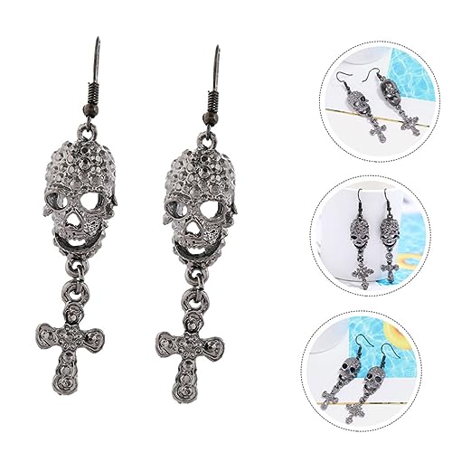 Healeved Gotische Skull Dangle Ohrringe Damen Halloween Kostümohrringe Große Leichte Punk Ohrhänger für Partys und Alltag Rostfrei Trendiger Schädel Schmuck für Frauen Healeved Gotische Skull Dangle Ohrringe Damen Halloween Kostümohrringe Große Leichte Punk Ohrhänger für Partys und Alltag Rostfrei Trendiger Schädel Schmuck für Frauen von Healeved
