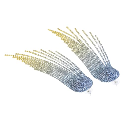 Healeved Gradient Strass Quasten Ohrringe Damen Leicht Lange Fransen Ohrhänger Glitzer Schmuck Für Party Hochzeit Weihnachten Prom von Healeved