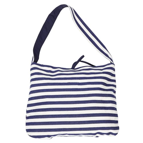 Healeved Große Gestreifte Reversible Canvas-tasche mit Robustem Material Großer Stauraum Vielseitigem Design und Flexibler Tragemöglichkeit als Schulter Umhängetasche für Damen Arbeit von Healeved