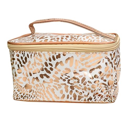 Healeved Make-up-Tasche Mit Leopardenmuster Große Damen Schminktasche Reise Kosmetiktasche Mit Reißverschluss Aufbewahrungstasche Aus Pu-Leder Für Kosmetik Und Toilettenartikel von Healeved