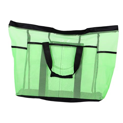 Healeved Große Mesh Strandtasche Damen Sanddicht Wasserabweisend mit Reißverschluss Leichtgewichtiger Organizer Verstellbare Schulterriemen Für Familie Reise Schwimmen Urlaub Pool von Healeved