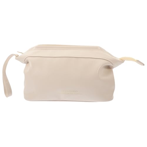 Healeved Große PU Leder Kosmetiktasche mit Reißverschluss Tragbare Multifunktionale Reise Outdoor Toiletry Bag für Damen Praktischer Kulturbeutel für Make up Fitness und Camping von Healeved