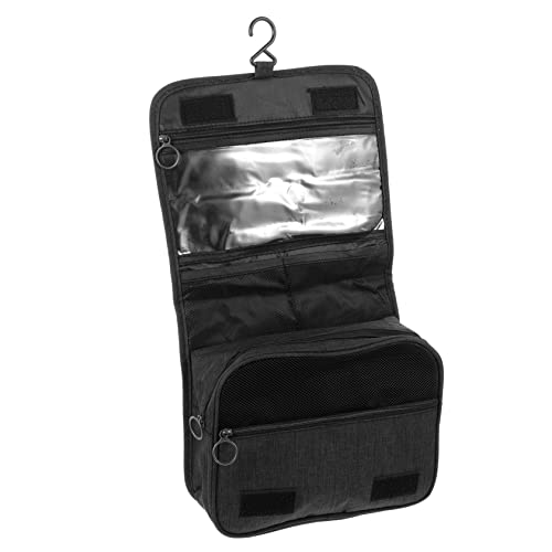Healeved Reise-Kosmetiktasche Kompakte Make-up-Tasche Für Männer Kulturbeutelfach Tragbare Kulturtasche Schwarz von Healeved