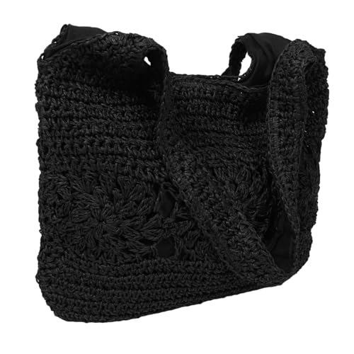 Healeved Große Strohtasche Sommer Strandtasche Damen Große Kapazität Tote Tasche Freizeit Schultertasche Modischer Strandbeutel für Urlaub Picknick Alltag von Healeved