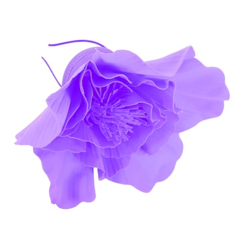 Healeved Großer Eva-Blumen-Fascinator mit stabilem Stirnband leichter Kopfschmuck für Braut Teeparty Halloween Hochzeits Weihnachtsfeier elegantes Design in Violett von Healeved