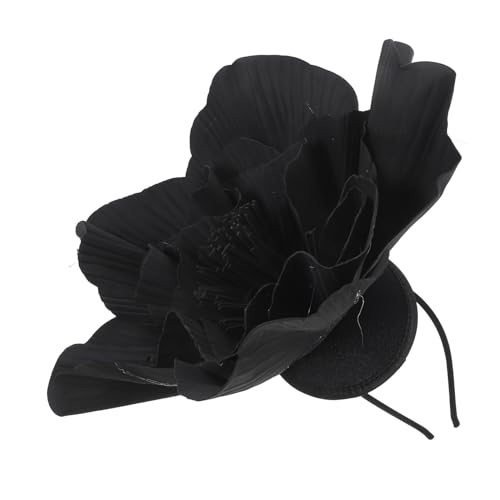 Healeved Großes Blumenstirnband Hochzeiten Party Blumenkopfschmuck Tiaras Haardekoration Für Frauen Beige Banketthut Blume Haarspange Fälschung Blumen- Black Stoff von Healeved