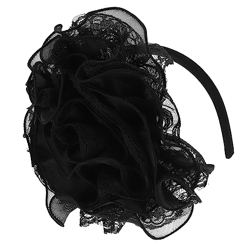 Healeved Großes Spitzen Blumen Haarband Damen Leichtes Langlebiges Hochzeits Accessoire für Braut Party Geburtstag Eleganter Kopfschmuck Komfortabel und Modisch Schwarz von Healeved