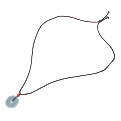 Healeved Grüne Jade Halskette Damen Vintage Ethnisch Feng Shui Donut Anhänger Autodekoration Schutz Amulett Glück Schmuck Geschenk von Healeved