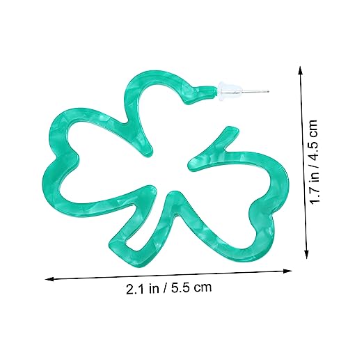 Healeved Grüne Ohrstecker Damen mit Kreativem Hohlblatt Design Leichte Acetat Kurzohrringe im Modischen Kleeblatt Stil Praktische Schmuckaccessoires für Alltag und von Healeved