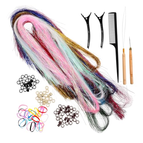 Healeved Haarlametta Für Damen Mädchen Leuchtend Glitzer Haar Extensions Zubehör Haarverlängerung Modisch Einfach Anzuwenden von Healeved