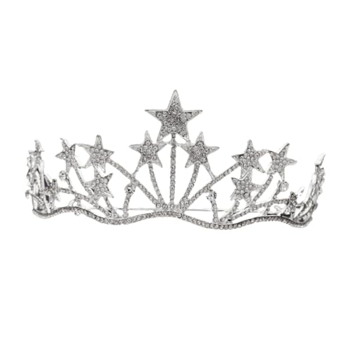 Healeved Haarband Silberner Sternform Krone für Braut Hochzeitsheaddress für Besondere Anlässe von Healeved